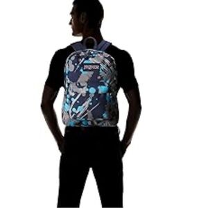 JanSport Superbreak Backpack - Mammoth Blue Super Splash / 16.7H x 13W x 8.